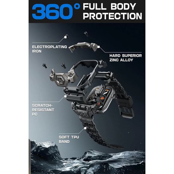 For Apple Watch 10(46mm) SUPCASE Rugged Adjustable Sport Strap Smart Watch Case - Picture 10 of 14